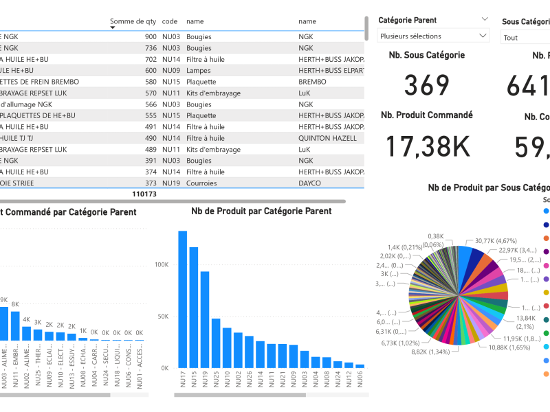 Dashboard Power BI optimisation données Dolibarr ERP